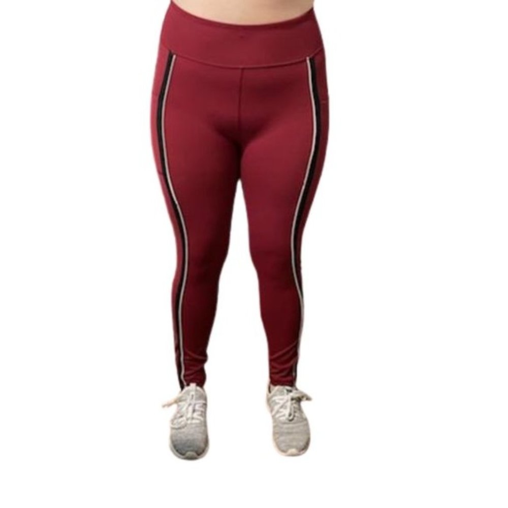 Aeropostale Burgundy High waisted Workout Leggings Large